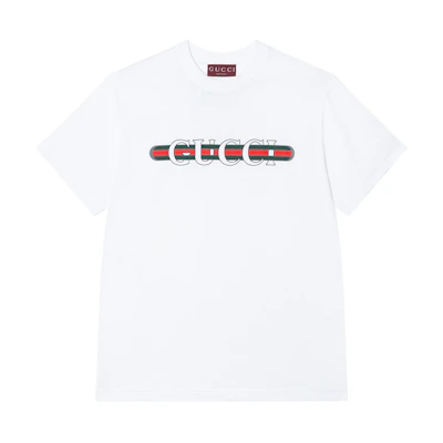 (Women) White Gucci Lido SS24 Letter Print Crew Neck T-Shirt 788093-XJGL6-9074