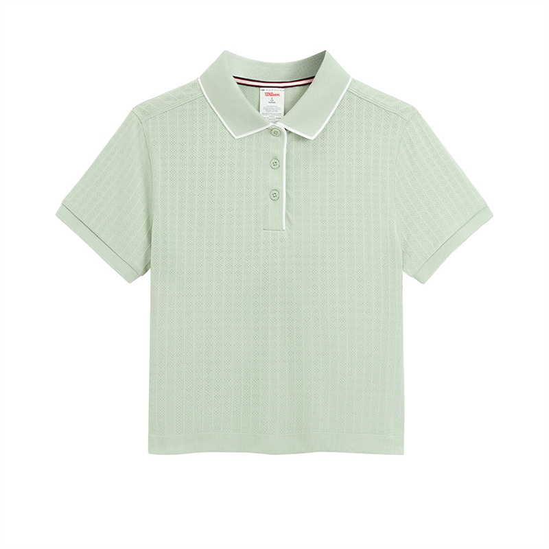 (Women) Wilson  Nautical Striped Knit Tennis Polo Shirt - Preppy Style WW00028331