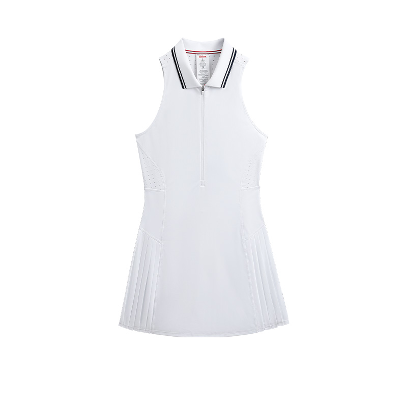 (Women) Wilson All Court  Sleeveless Tennis Dress with Half-Zip Polo Collar WW00397431