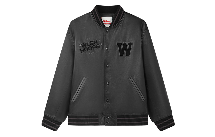 Wilson Black Embroidered Letter Baseball Jacket W11M243702W