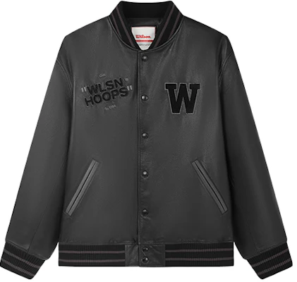 Wilson Black Embroidered Letter Baseball Jacket W11M243702W Buy Wilson Black Embroidered Letter Baseball Jacket W11M243702W