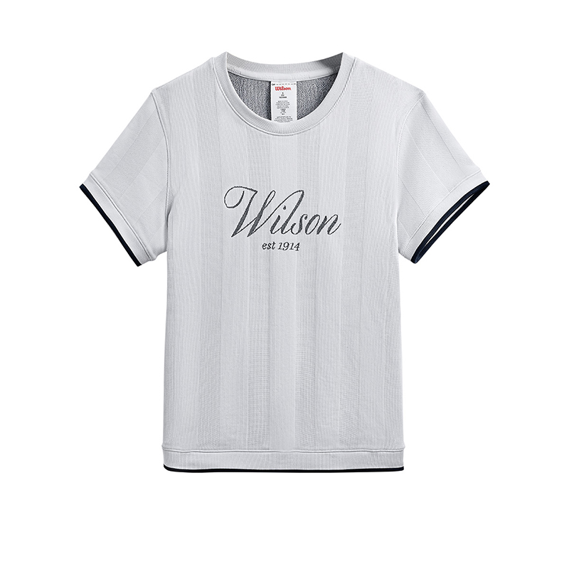 (Women) Wilson Letter Print Casual Crew Neck T-Shirt for Women WW20046432