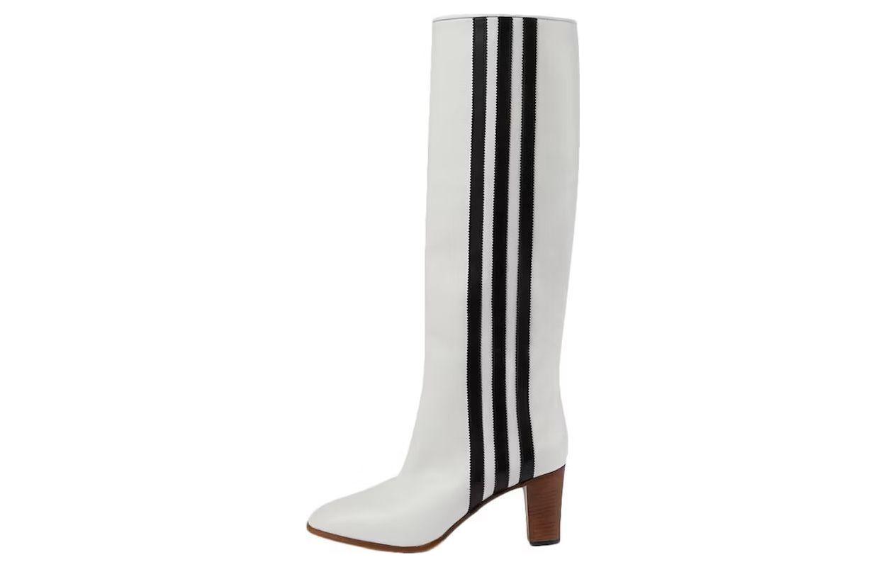 (Women) x adidas Gucci 73mm Knee-High Boots White Leather 715584-BKOU0-9045