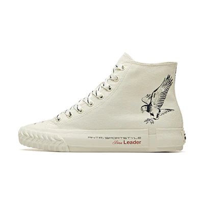 (W) Anta Robert Geller Life Series Sneakers Canvas High 'Eagle White Black'