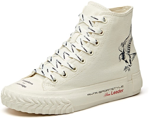 (W) Anta x Robert Geller Life Series Sneakers Canvas Tinggi 'Eagle White Black' 12948680-12 Order (W) Anta x Robert Geller Life Series Sneakers Canvas Tinggi 'Eagle White Black' 12948680-12