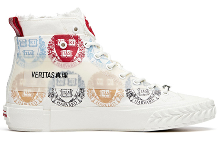 Order 安踏 哈佛聯名 高幫 帆布鞋 女款 白色