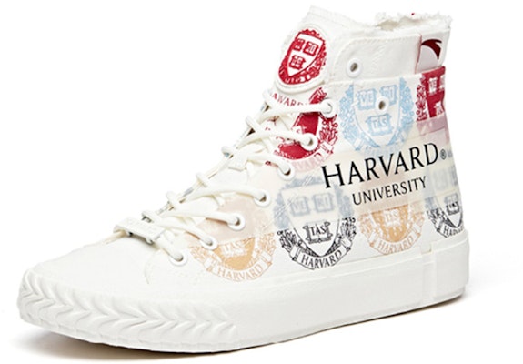 安踏 哈佛聯名 高幫 帆布鞋 女款 白色 Lookbook 安踏 哈佛聯名 高幫 帆布鞋 女款 白色