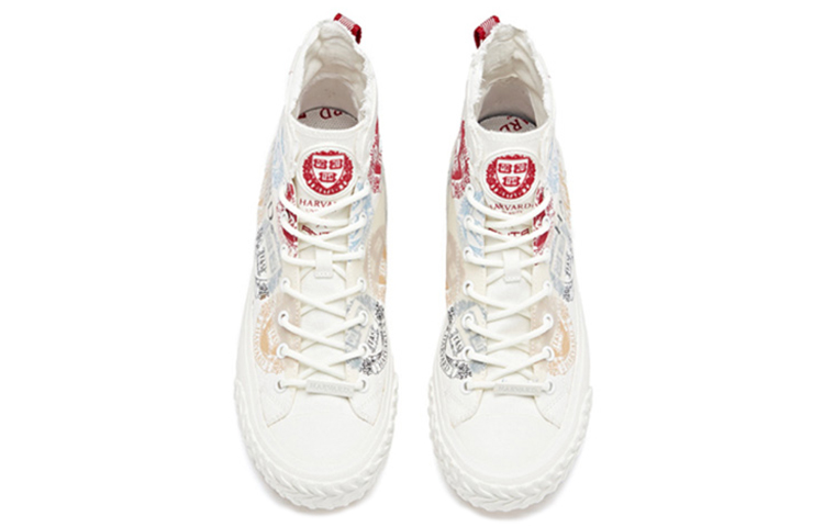 Shop 安踏 哈佛聯名 高幫 帆布鞋 女款 白色