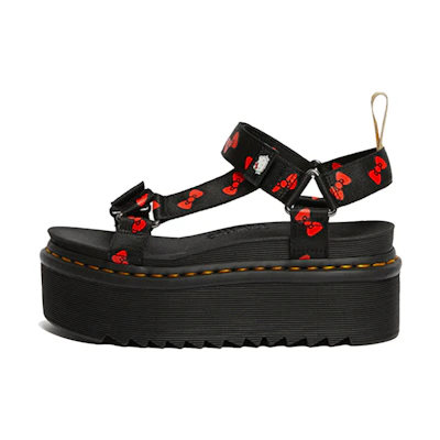 (W) Dr. Martens Hello Kitty Vegan Sandals Black