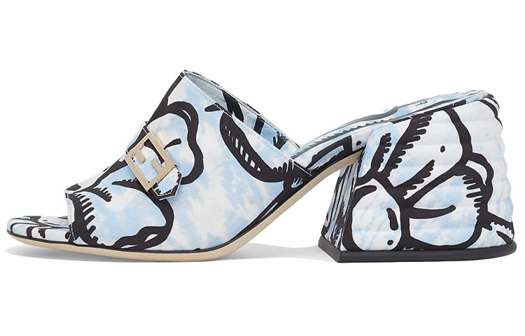 (W) Fendi Joshua Vides Fabric Mule 'Light Blue'
