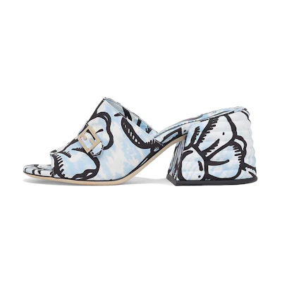 (W) Fendi Joshua Vides Fabric Mule 'Light Blue'