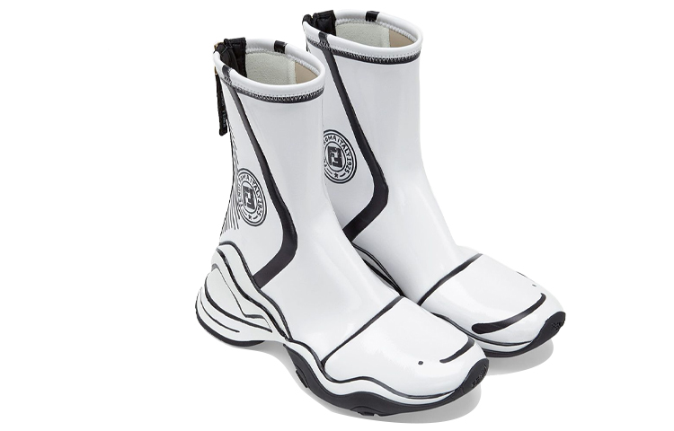 Shop (W) x Fendi Joshua Vides Leder High Tops Weiß 8E8032AC7PF1BOD