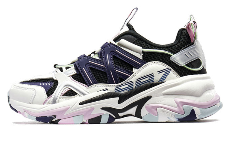 (Women) Xtep Mountain Sea Series 'Urban Casual Black White Purple' 880118320120