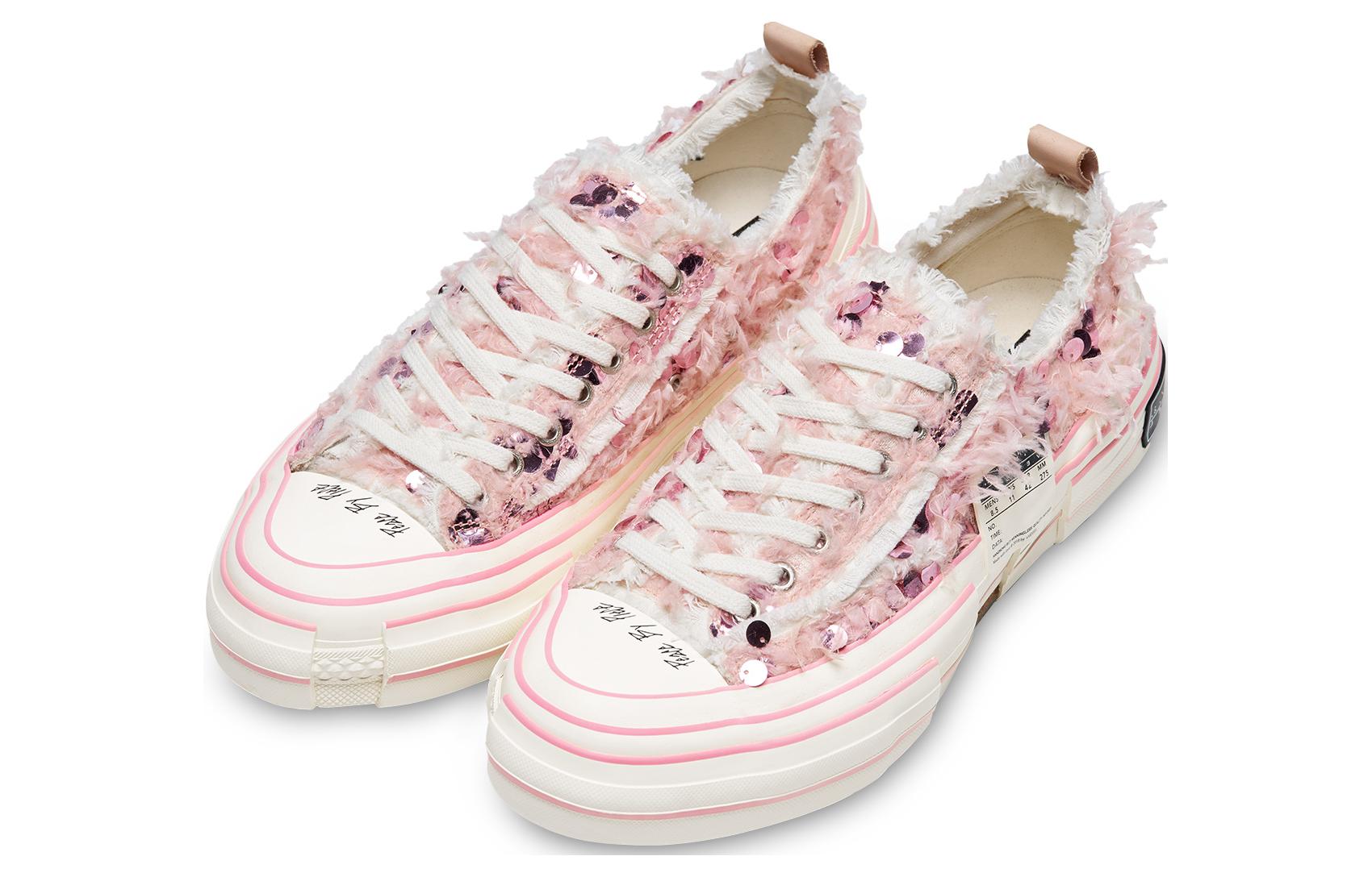 Lookbook xVESSEL 天鵝之吻 長毛絨亮片 防滑耐磨輕便 低筒 帆布鞋 女款 粉