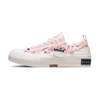 (W) xVESSEL s Kiss' Velvet Sequin Low Top Canvas 'Pink' DeWu Exclusive Gift Box 'Swan'
