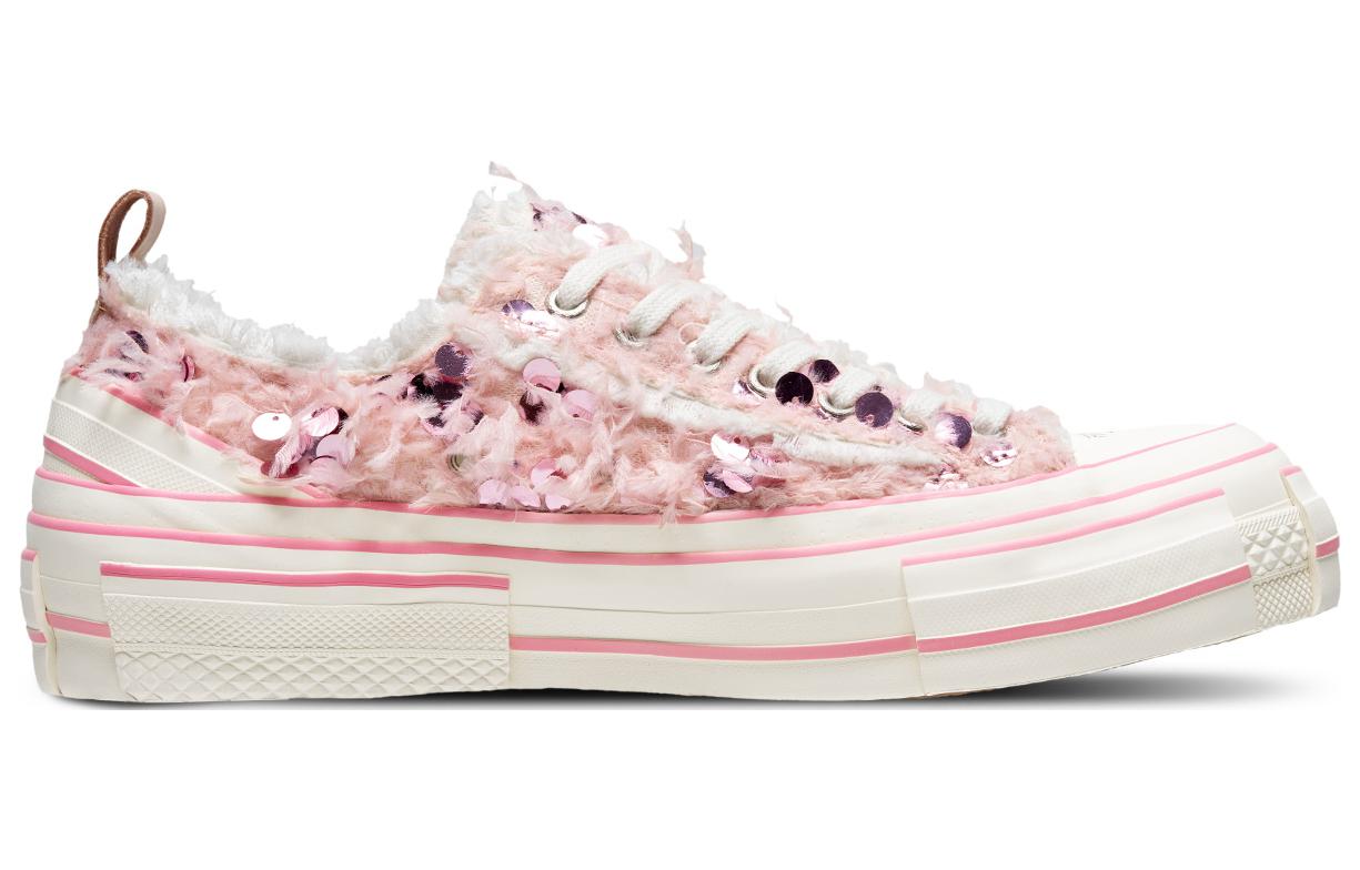 Order (W) xVESSEL Kiss' Pink Low Top Kanvas Beludru Payet Eksklusif Kotak Hadiah 'Swan' S23X05P-DW