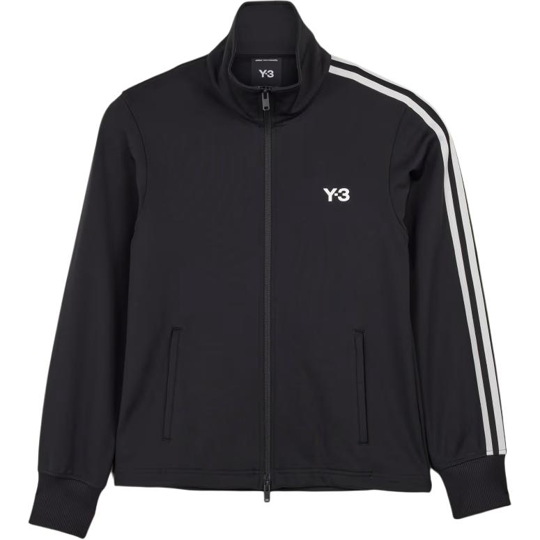 (Women) Y-3  3-Stripes Track Top Jacket Black with Logo Print and Zip Front. IW7460