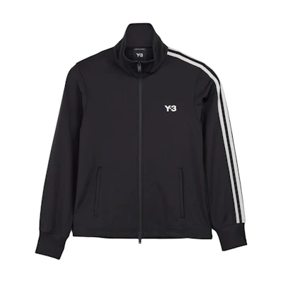 (Women) Y-3 3-Stripes Track Top Jacket Black with Logo Print and Zip Front. IW7460