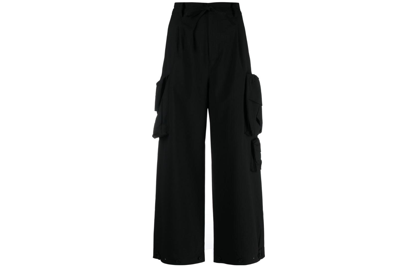 Order (W) Y-3 Celana Santai Kasual Hitam Longgar dengan Ritsleting. IL2034