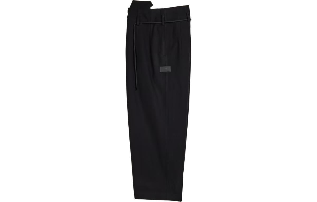 (Women) Y-3  Black Loose Wide-Leg Zipper Casual Pants. IL2153