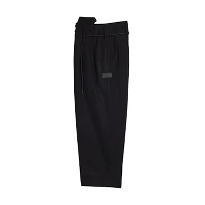 (Women) Y-3 Black Loose Wide-Leg Zipper Casual Pants. IL2153
