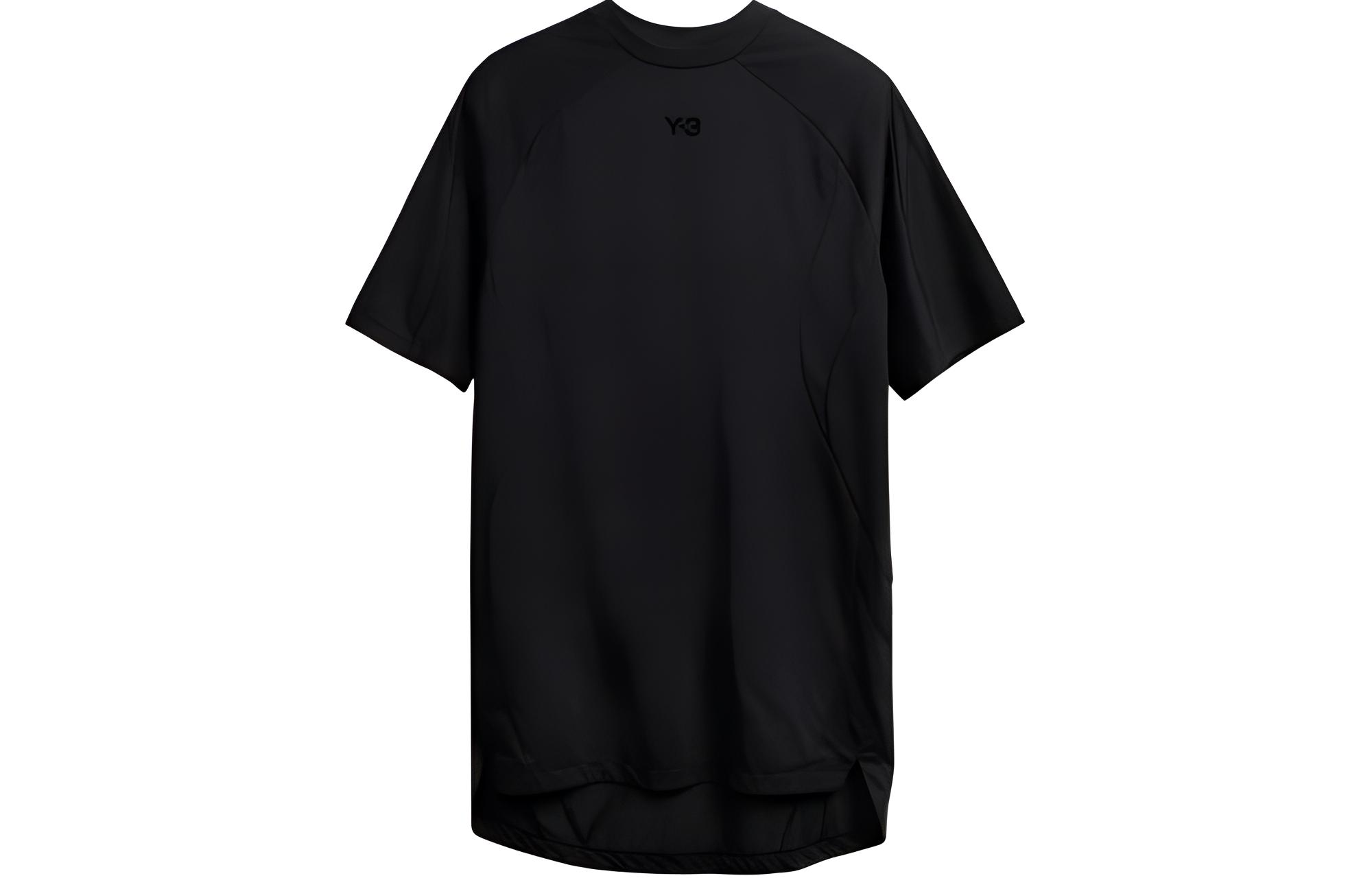 (Women) Y-3  Black Short Sleeve Loose Mid-Length T-Shirt Dress. IR6245