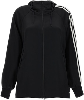 (W) Y-3 Hoodie Hitam Garis Panjang Resleting Lengan Panjang IQ1798 Order (W) Y-3 Hoodie Hitam Garis Panjang Resleting Lengan Panjang IQ1798