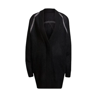 (Women) Y-3 Black V-Neck Logo Cardigan Sweater Loose Fit H61923