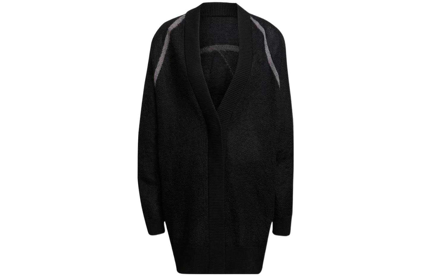 Order (W) Y-3 黑色V领标志宽松版开衫毛衣 H61923