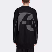 Shop (W) Y-3 黑色V領Logo羊毛衫寬鬆款式毛衣 H61923