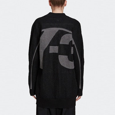 (W) Y-3 黑色V领标志宽松版开衫毛衣 H61923 Shop (W) Y-3 黑色V领标志宽松版开衫毛衣 H61923