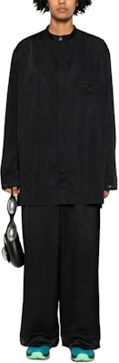 (W) Y-3 블랙 와이드 레그 밴딩 캐주얼 팬츠. IN4398 Lookbook (W) Y-3 블랙 와이드 레그 밴딩 캐주얼 팬츠. IN4398