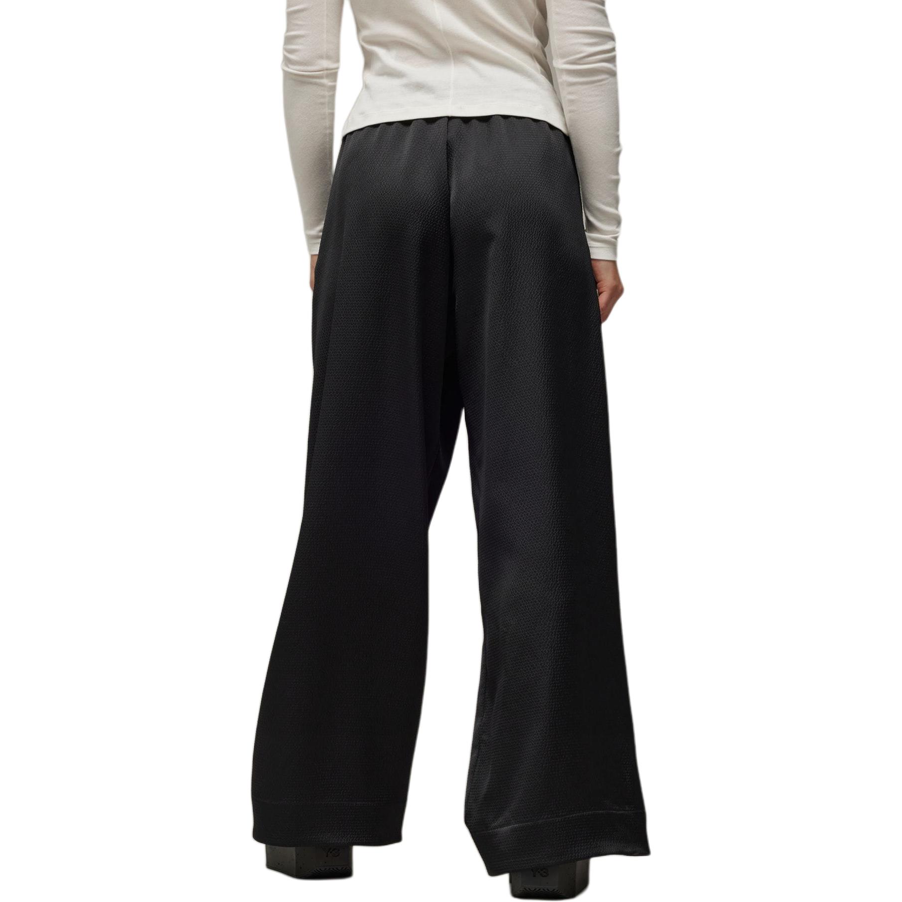 Purchase (W) Y-3 블랙 와이드 레그 밴딩 캐주얼 팬츠. IN4398