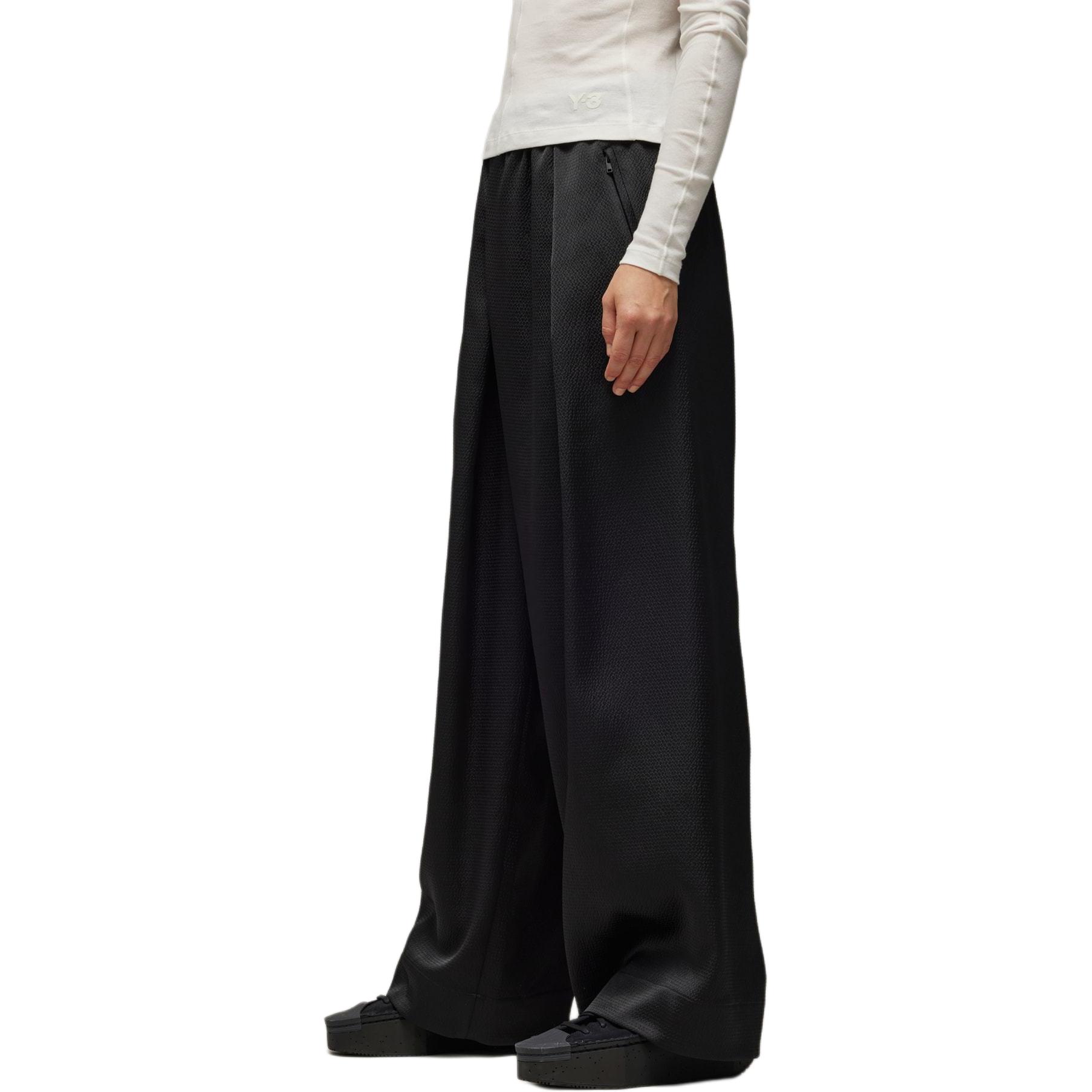 Details for (W) Y-3 블랙 와이드 레그 밴딩 캐주얼 팬츠. IN4398