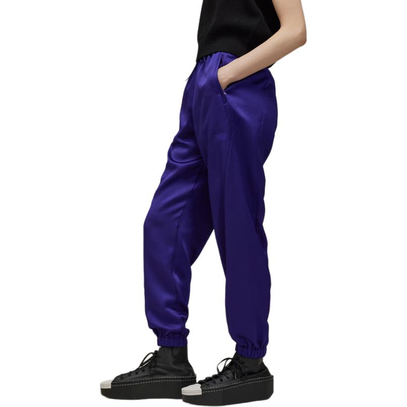 Shop (W) Y-3 刺繡logo休閒長褲 學院紫色款式。 JE3424