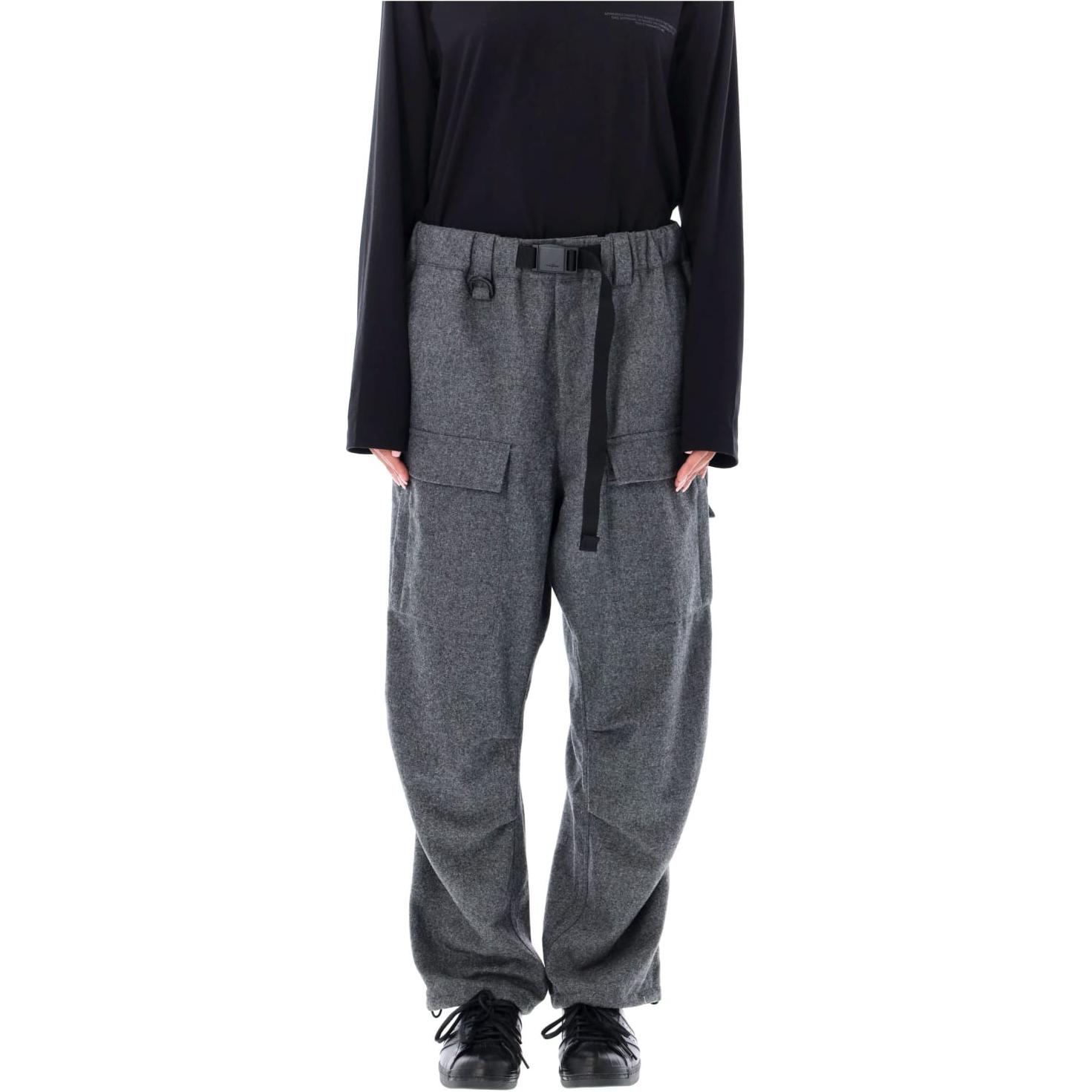 Lookbook (W) Y-3 徽標彈性腰帶工裝長褲 灰色 JE3431