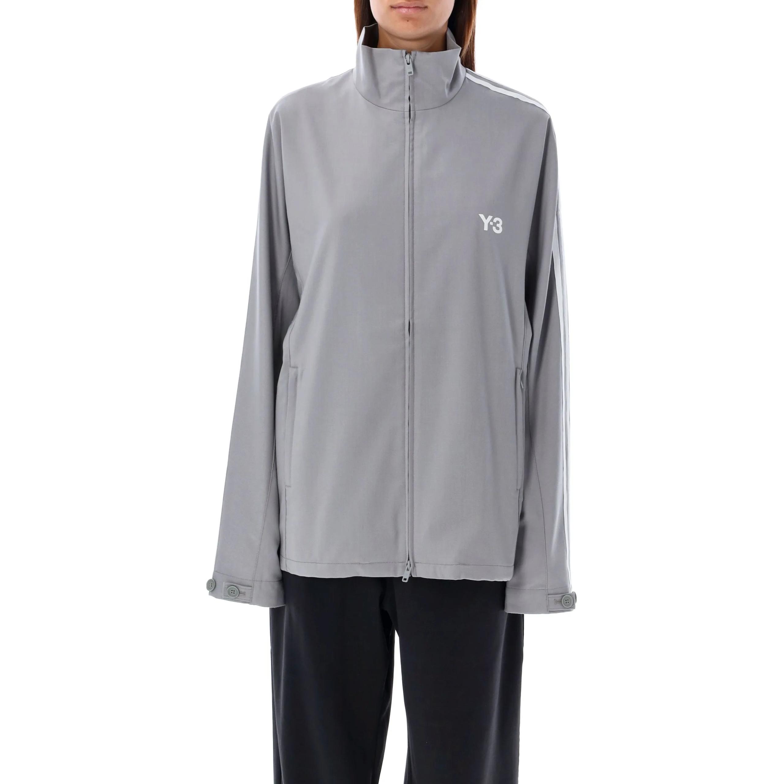 (Women) Y-3  Logo Print Zip-Up Jacket Grey Long Sleeve JE3448