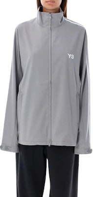 (Women) Y-3 Logo Print Zip-Up Jacket Grey Long Sleeve JE3448 Order (Women) Y-3 Logo Print Zip-Up Jacket Grey Long Sleeve JE3448