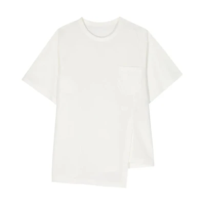(Women) Y-3 White Plain Crew Neck Pullover Short Sleeve T-Shirt IV5555