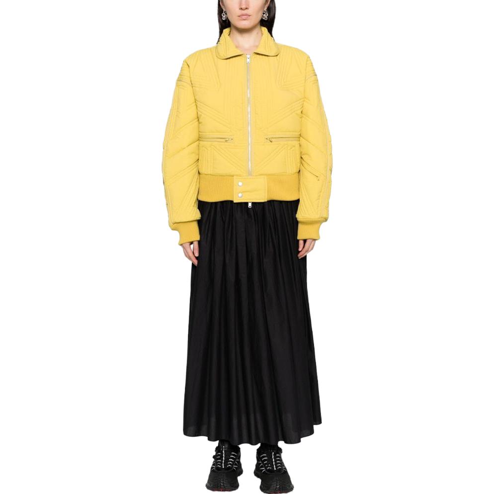 Lookbook (Women) Y-3  Yellow Solid Zip-Up Long Sleeve Jacket IP7930