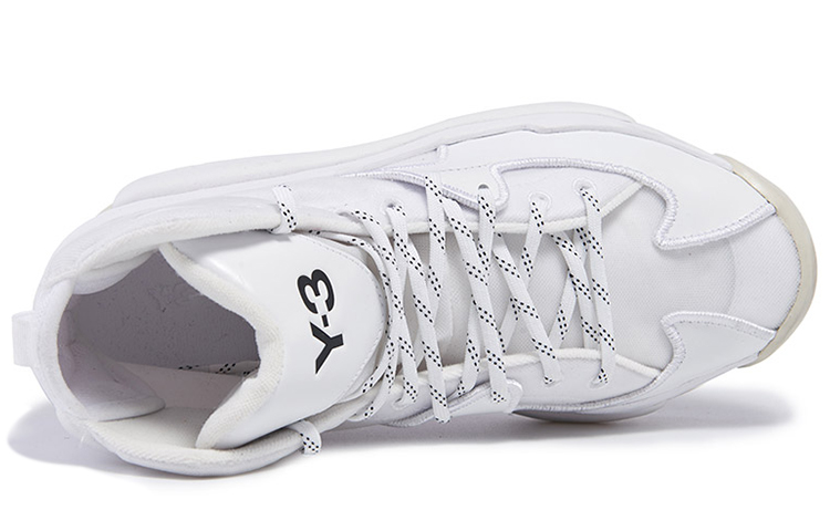 Shop adidas Y-3 Hokori 耐磨防滑 高幫休閒板鞋 女款 白色
