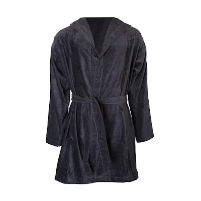 (Women) Y-3 Black Letter Logo Print Hooded Coat with Drawstring Waist HD3307