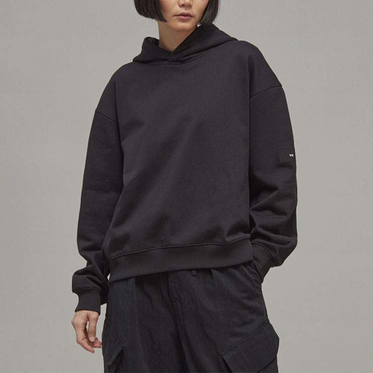 Lookbook (Women) Y-3 Black Logo Print Casual Hoodie H44793