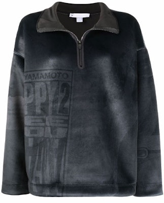 (W) Y-3 Baju Sweater Hitam Logo dengan Kolar Tinggi. HB3374 Order (W) Y-3 Baju Sweater Hitam Logo dengan Kolar Tinggi. HB3374