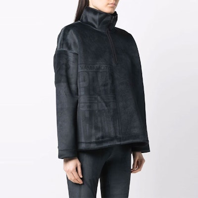 (W) Y-3 Baju Sweater Hitam Logo dengan Kolar Tinggi. HB3374 Shop (W) Y-3 Baju Sweater Hitam Logo dengan Kolar Tinggi. HB3374