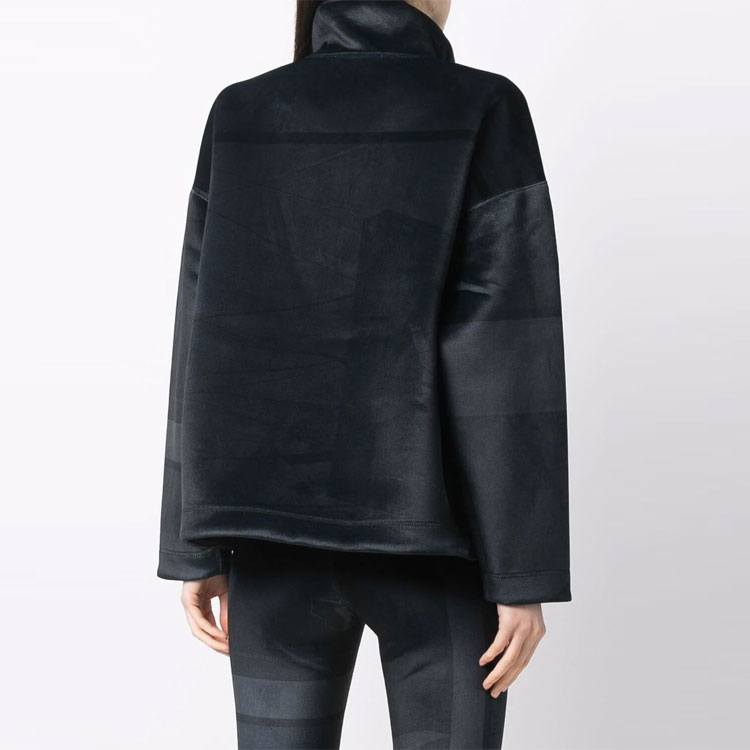 Purchase (W) Y-3 Baju Sweater Hitam Logo dengan Kolar Tinggi. HB3374