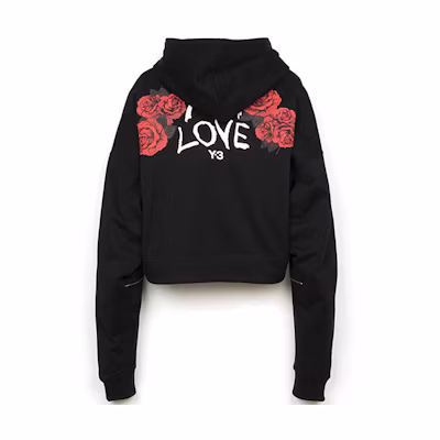 (Women) Y-3 Casual Printed Long Sleeve Hoodie - Black DY7224