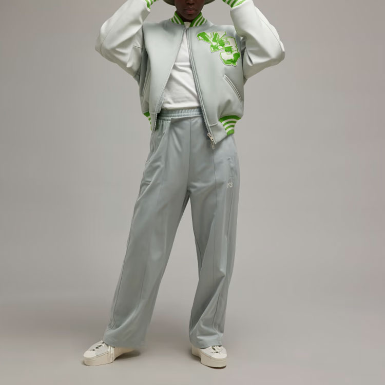 Lookbook (Women) Y-3 Firebird Wide-Leg Track Pants Grey  Casual Mid-Rise Relaxed Fit. IQ1783