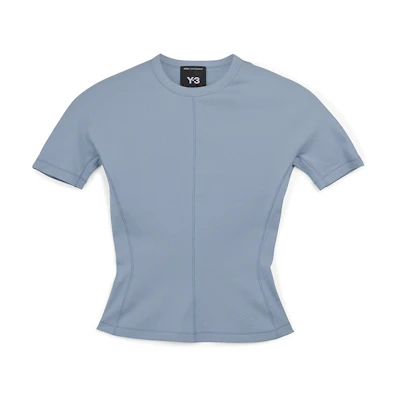 (Women) Y-3 Fitted Short Sleeve Crew Neck Tee Light Blue JE3421