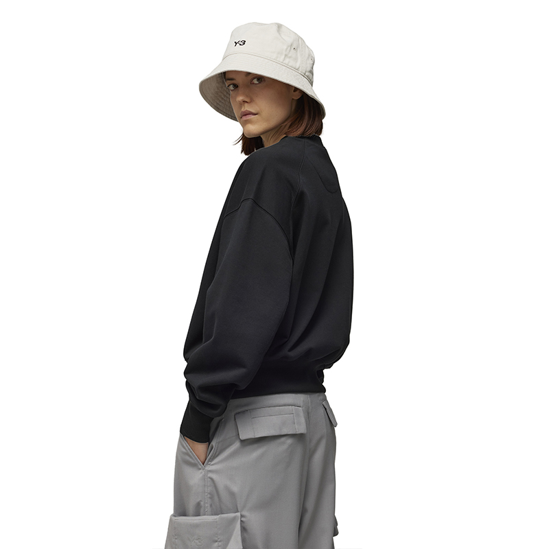 Shop (W) Y-3 FT Crew Sweat Black Pullover Sweatshirt Hitam. 50-IV5567